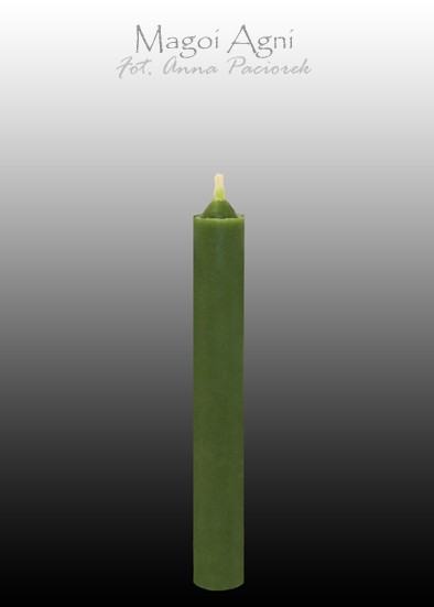 Świeca z wosku 9x1,2cm - zielona (5 sztuk)