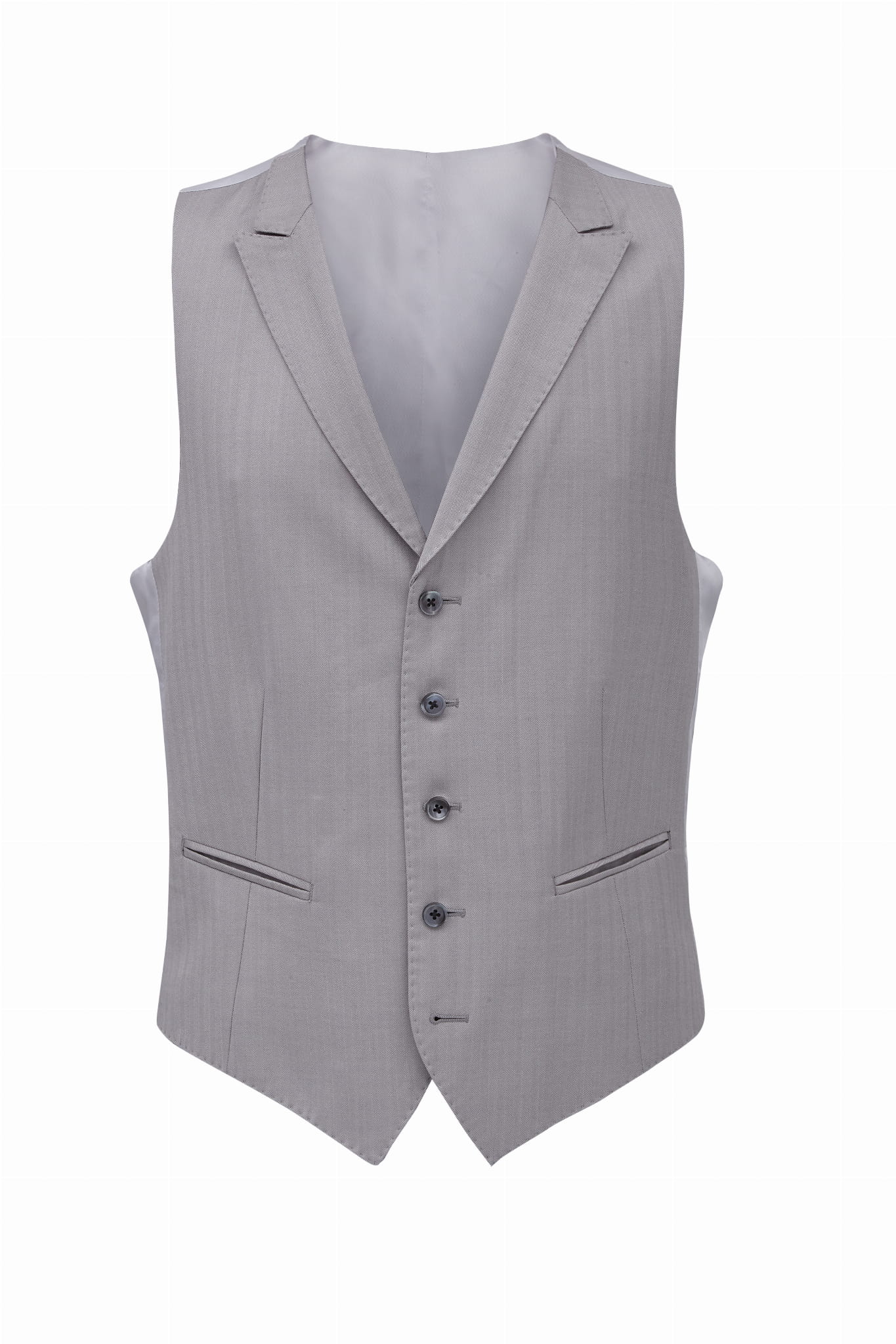 Szara kamizelka w jodełkę