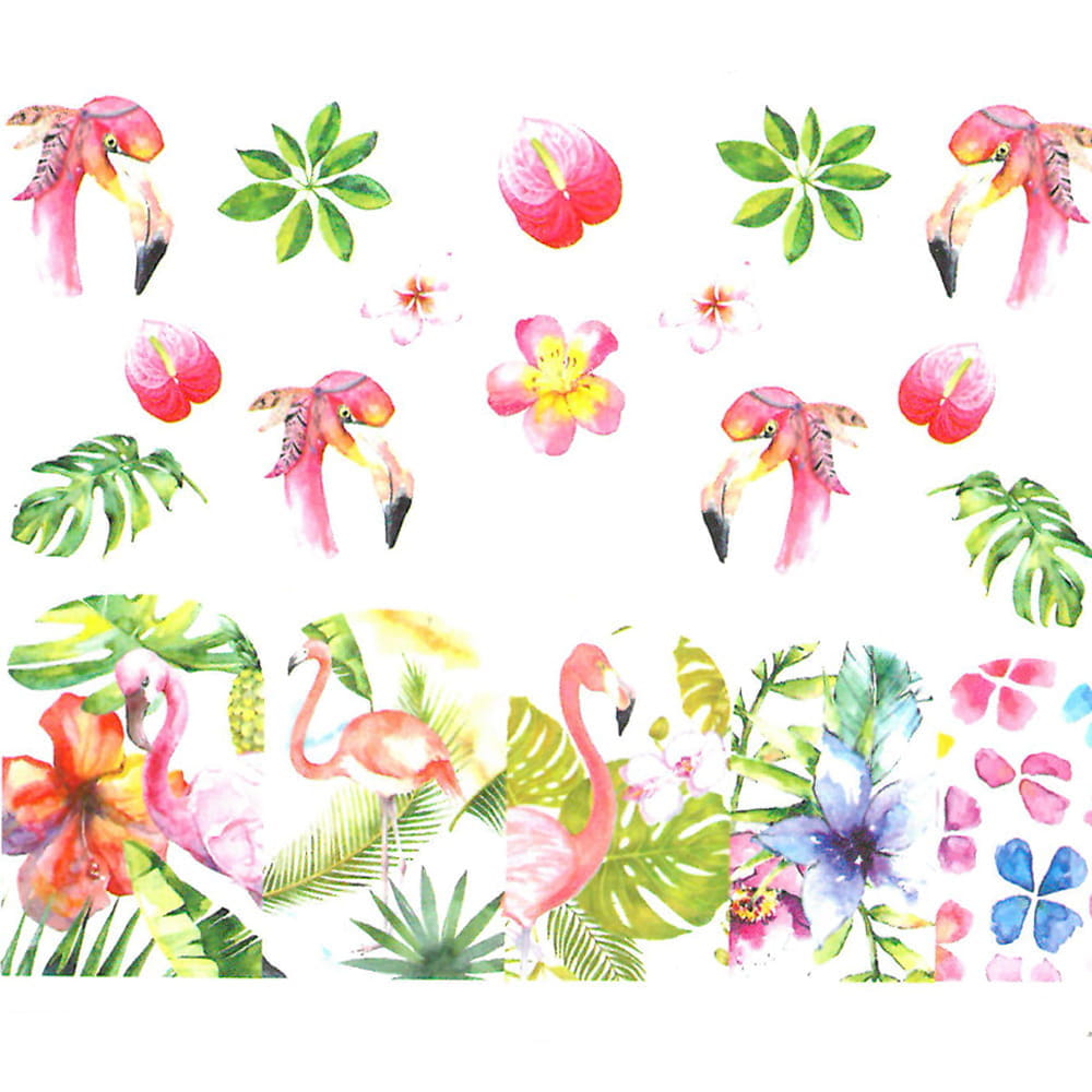 Naklejki wodne do paznokci flamingi BN-914