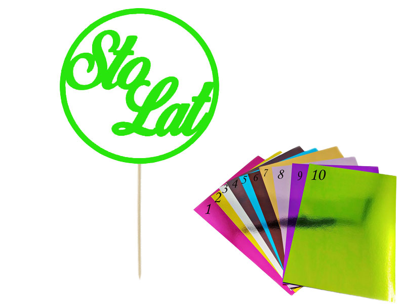 Topper lustrzany na tort Urodzinowy napis Sto Lat