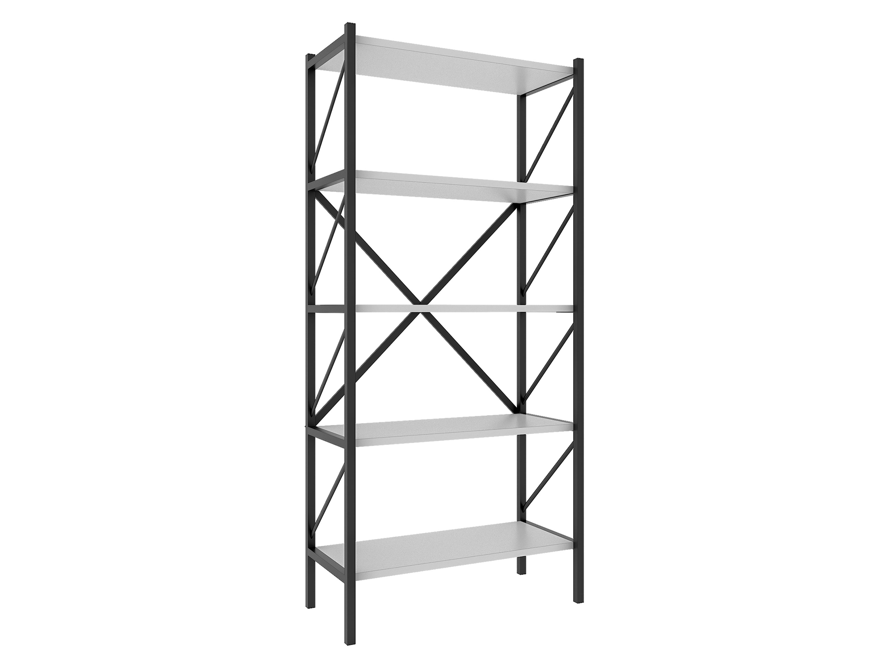 VCM Regał Insasi w stylu industrialnym 5-krotny, Biały