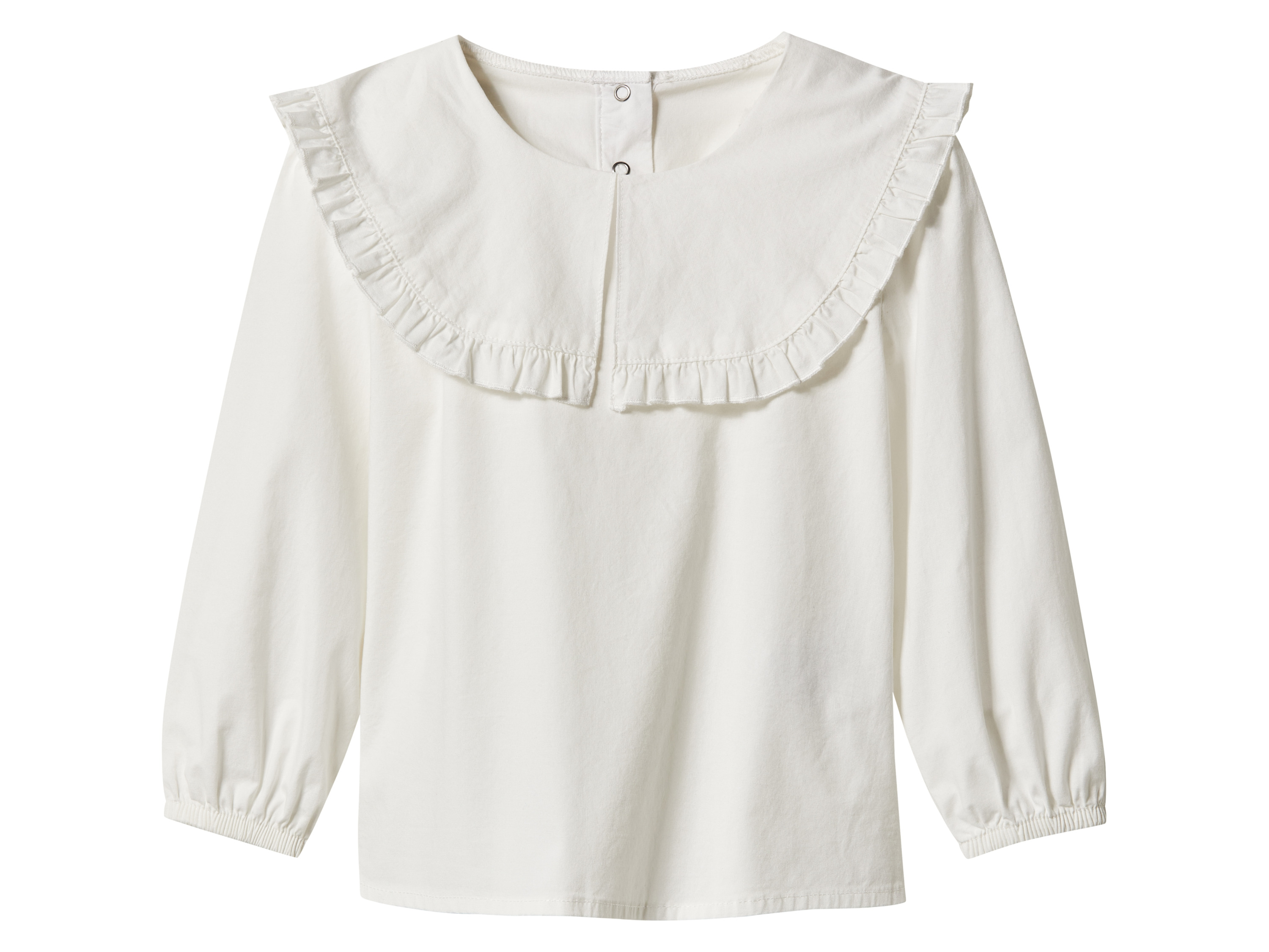 lupilu Bluzka dziecięca z bawełną z długim rękawem Biały, 110/116