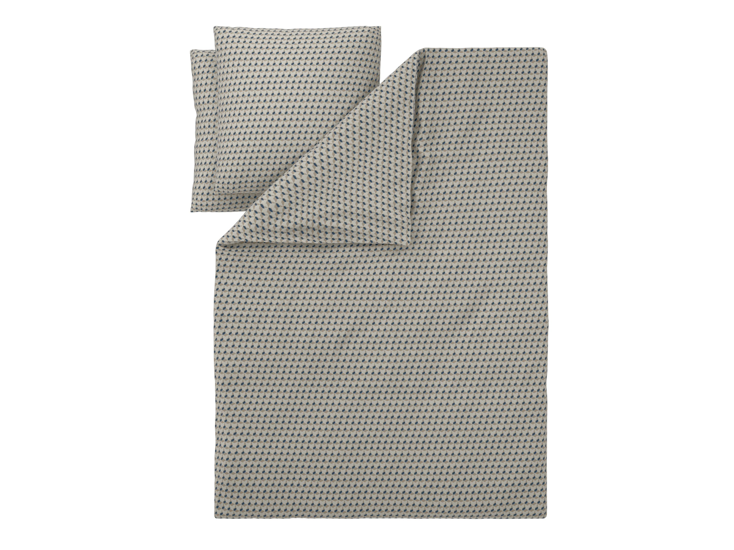 Livarno Pościel z bawełną renforcé, 160 x 200 cm Beżowy/granatowy