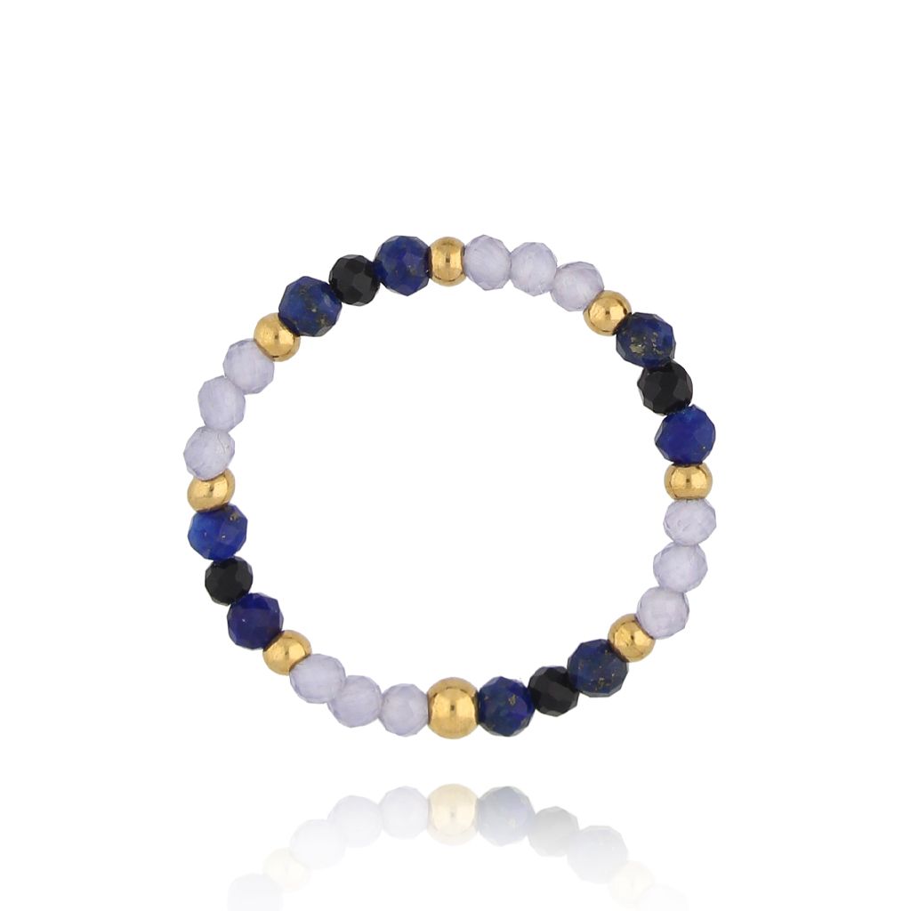 Pierścionek elastyczny z lapisami Nada PSC0491 - By Dziubeka