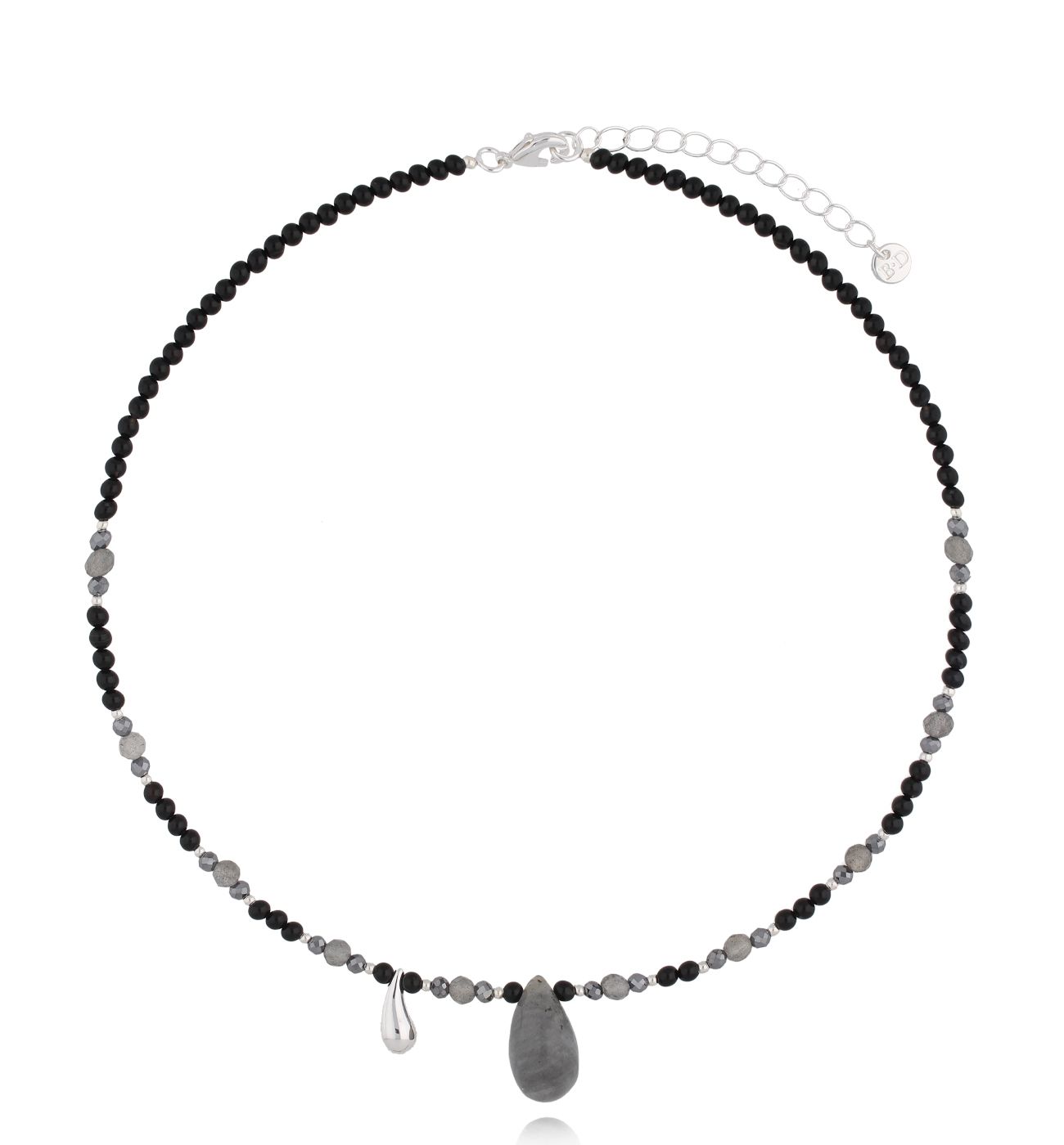 Naszyjnik z agatami i łezką Nature's Tears - By Dziubeka