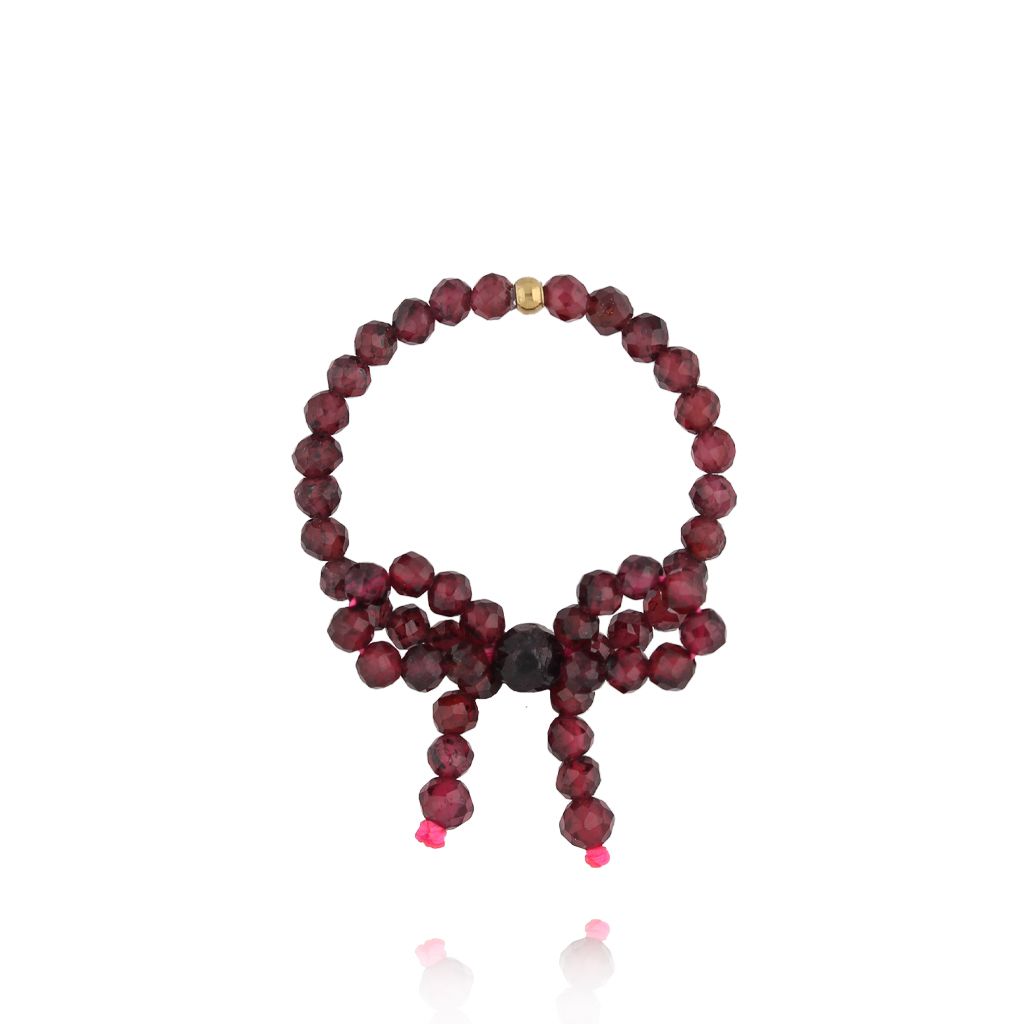 Pierścionek z granatami i kokardką PSY0061 - By Dziubeka