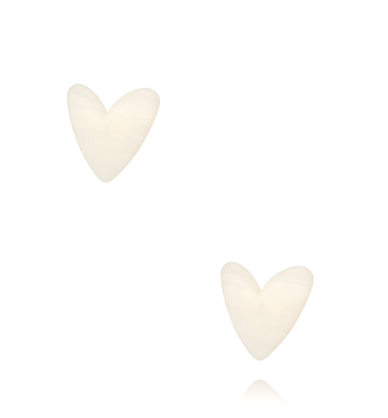 Kolczyki białe serca Siapiccia KZA0312