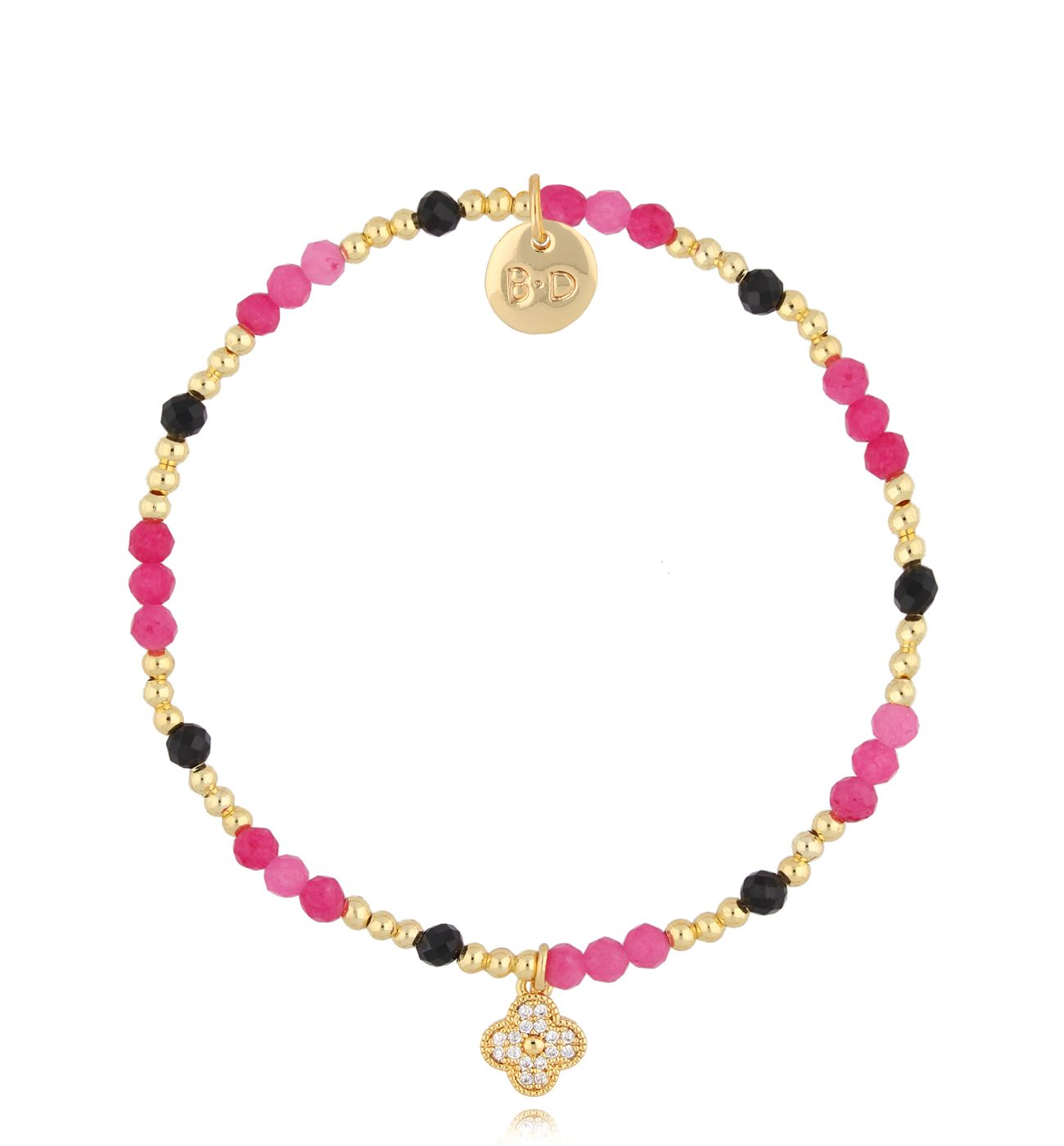 Bransoletka fuksjowa z koniczynką Talika BTW1923