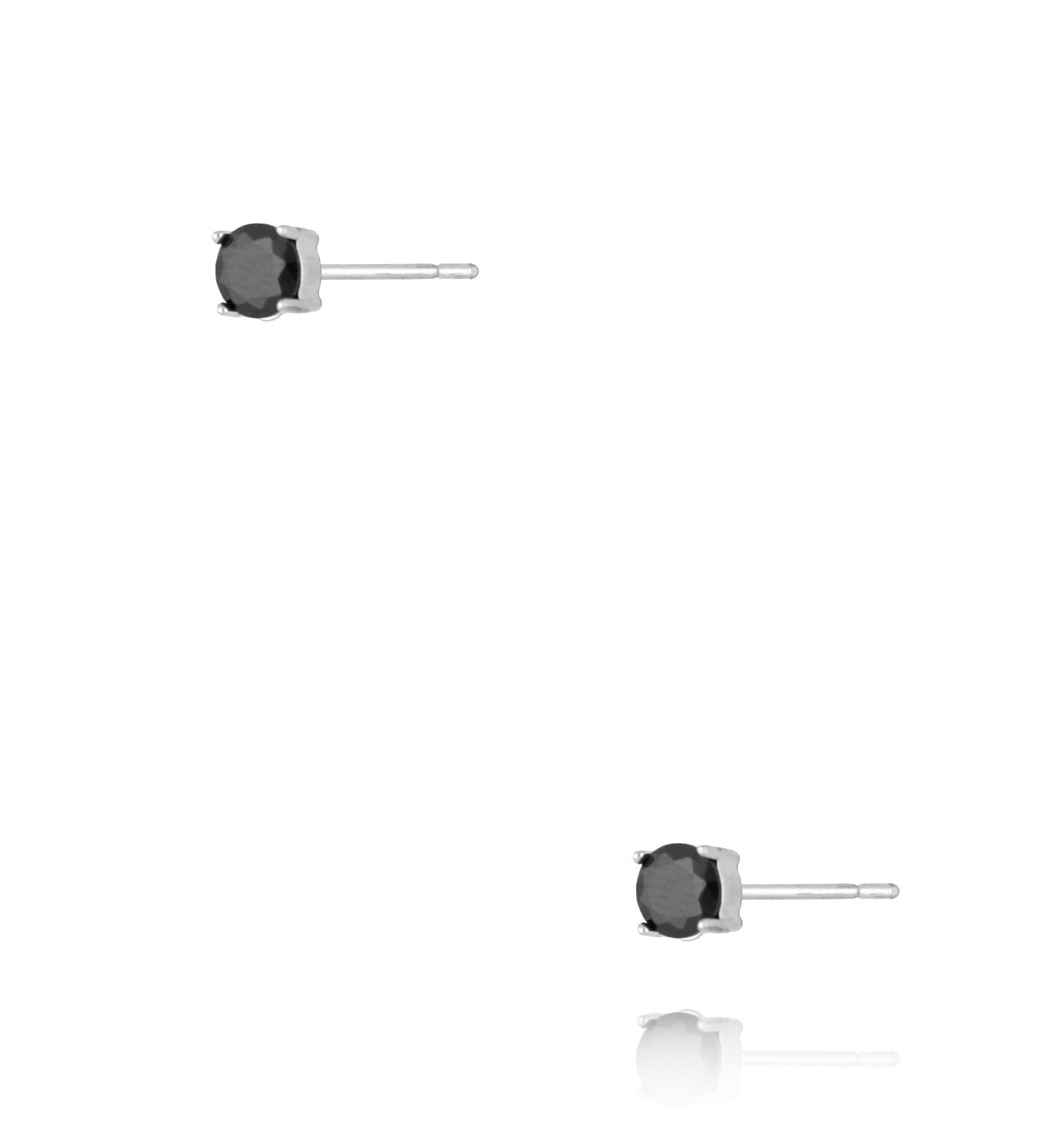 Kolczyki z czarną cyrkonią srebrne KSA2278