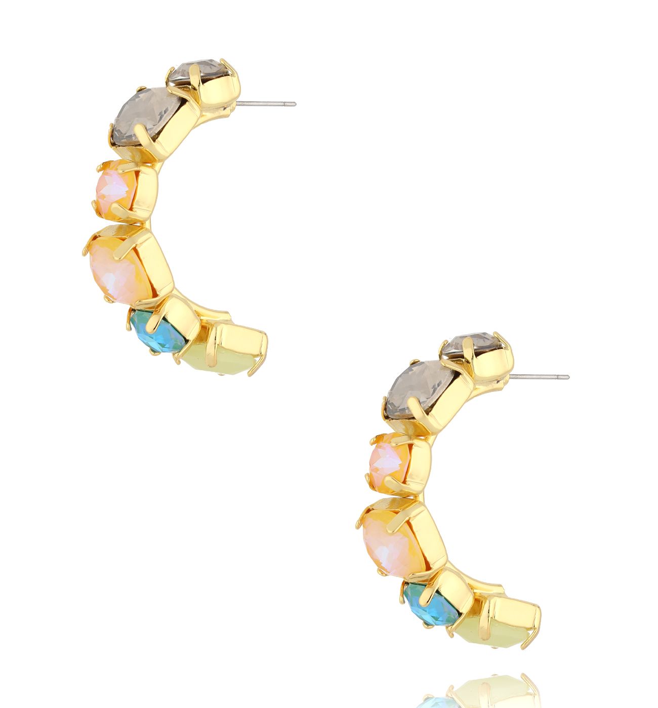 Kolczyki z pastelowymi kryształkami KSS1834