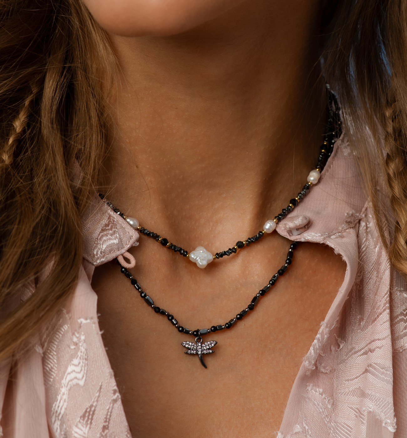 Zestaw naszyjników z hematytami Z0356