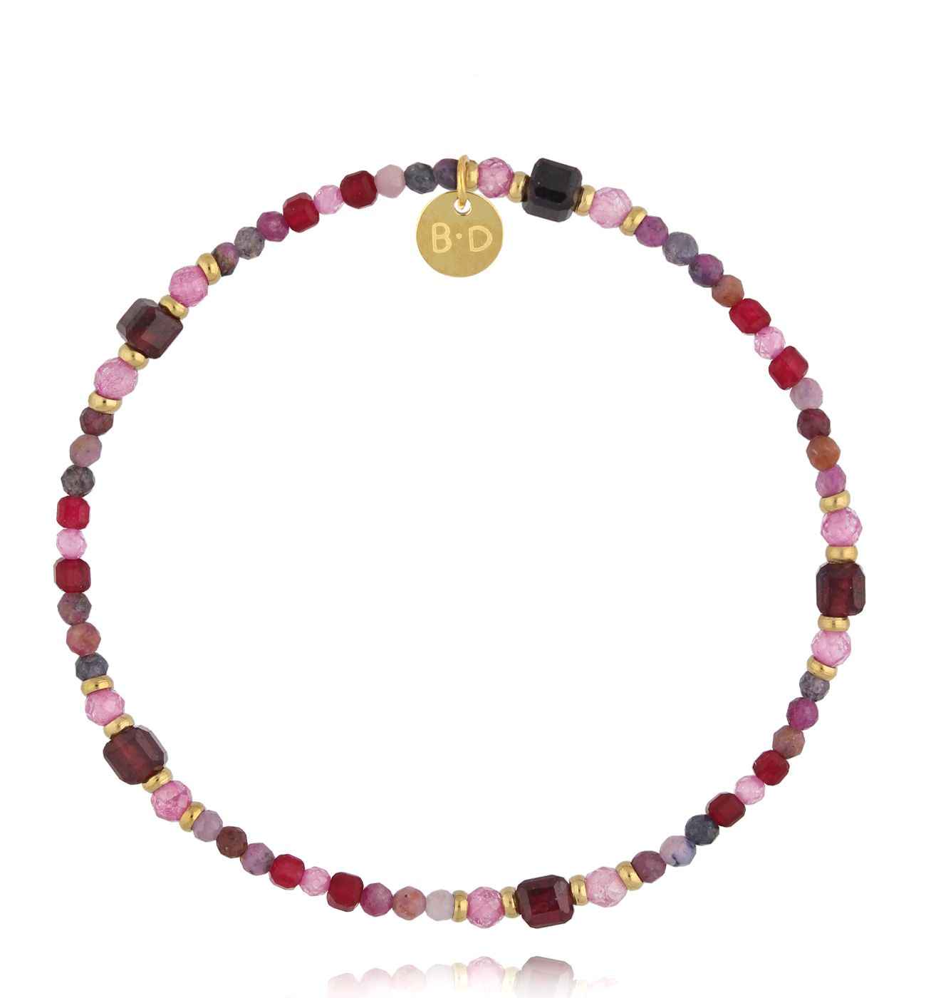 Bransoletka z granatami i jadeitami - By Dziubeka