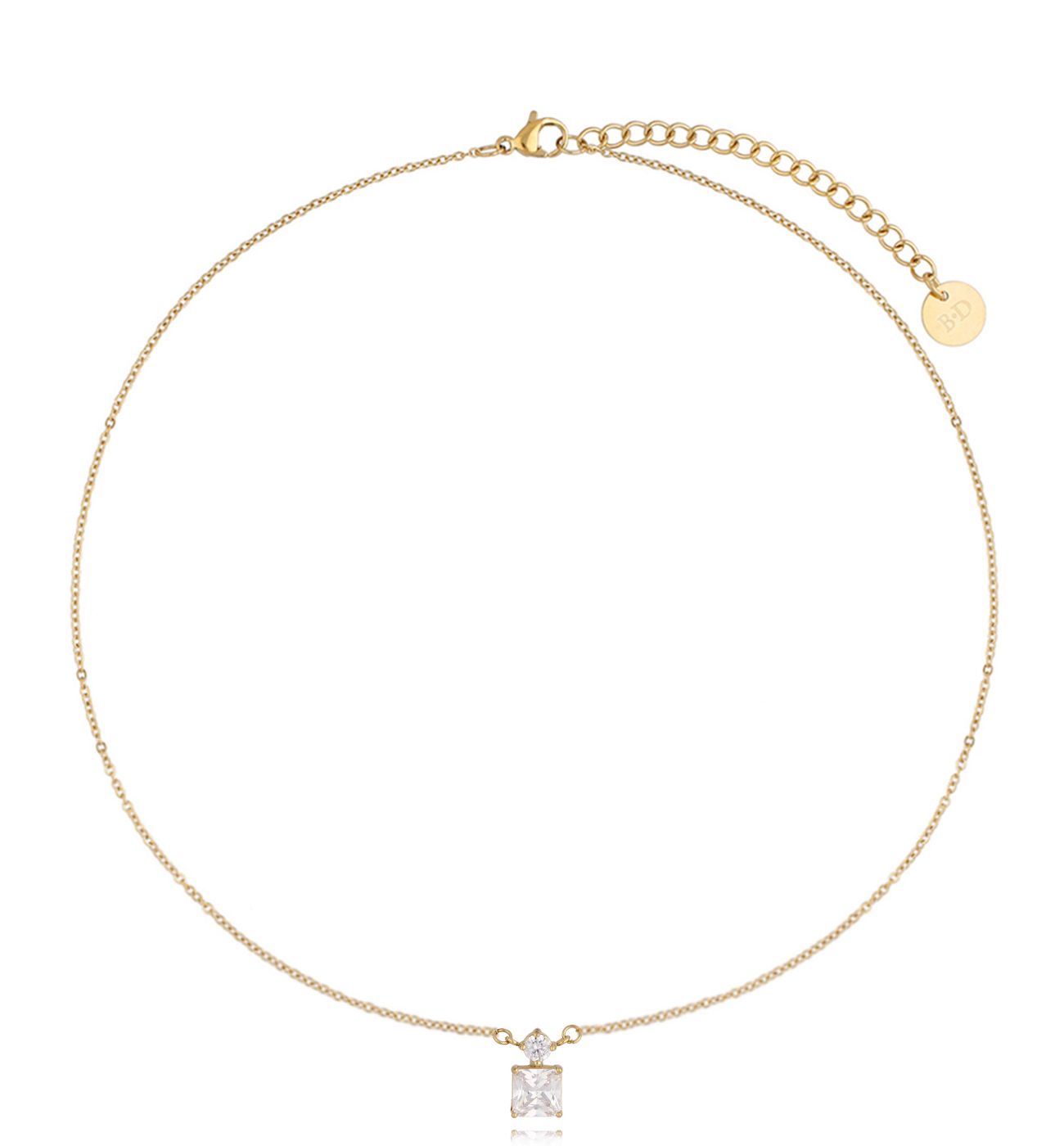 Naszyjnik złoty z transparentnym kryształkiem Merlin NSA0712