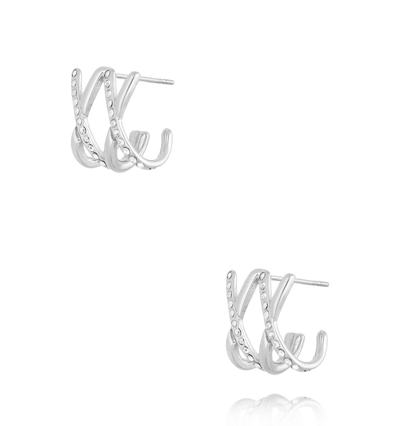 Kolczyki z cyrkoniami srebrne Go With Me - By Dziubeka