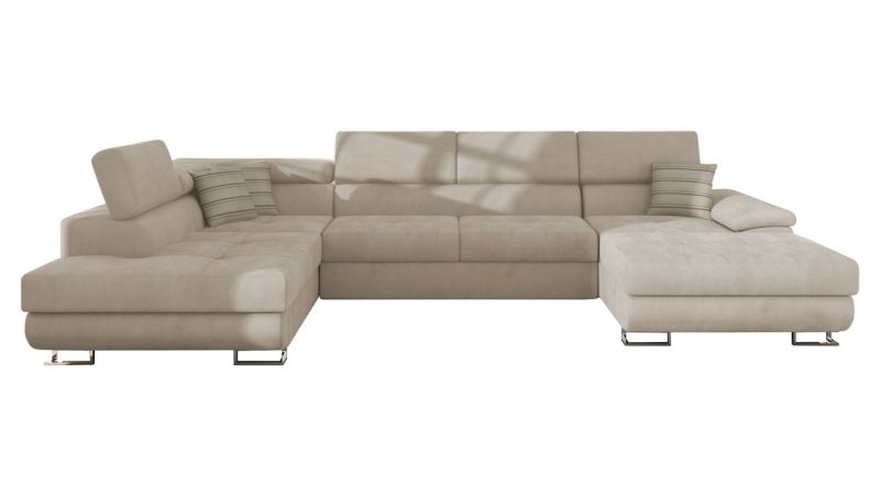 Narożnik MIRJAN 24 do salonu Cotere Bis lewy jasnobeżowy/beżowe paski 1 szt.