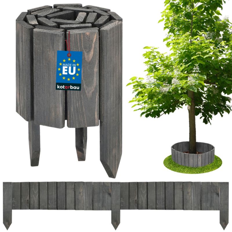 Obrzeże KOTARBAU płotek drewniany antracyt 15x110 cm 1 szt.