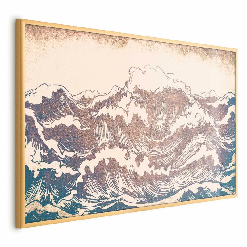 Plakat Artgeist Olbrzymie fale 60x40 cm z ramą złotą 1 szt