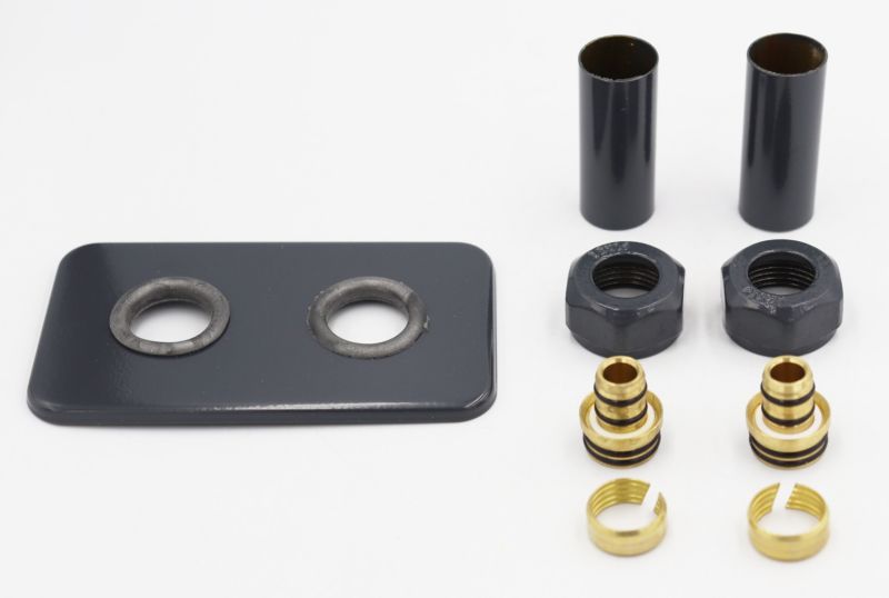 Zestaw zaciskowy maskujący Luxrad do rury Pex antracyt do instalacji grzewczej 1 kpl