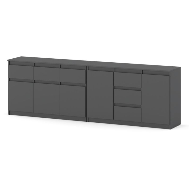 Komoda Hurtownia-Mebli Szuflady 6 Agnolia Best 240cm Szary Mat Szary Mat 240x35x75 cm 1szt.