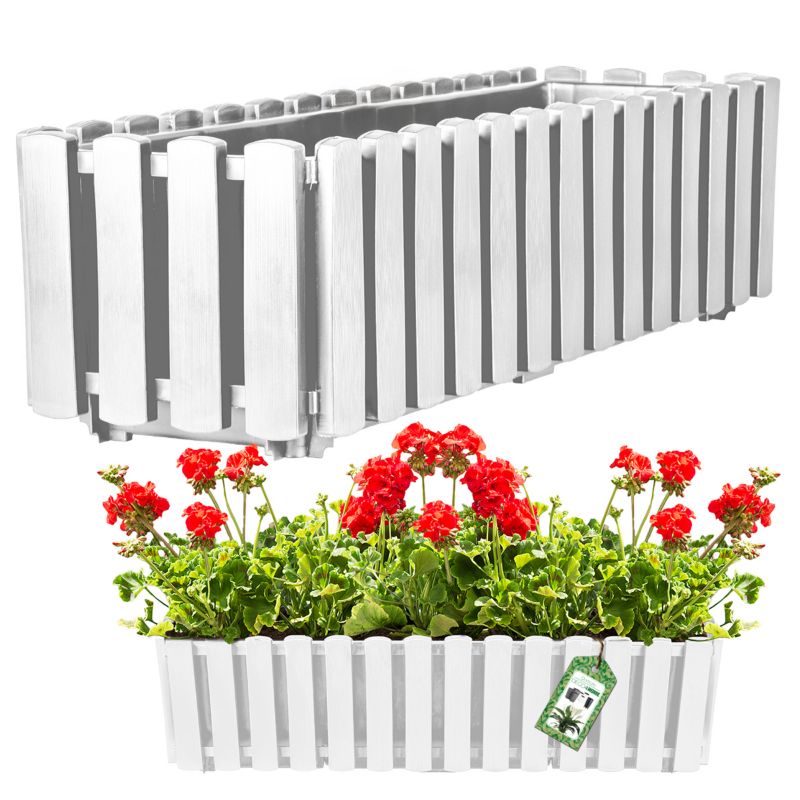 Doniczka Deco4Home płotek skrzynka biała 58cm 1 szt.