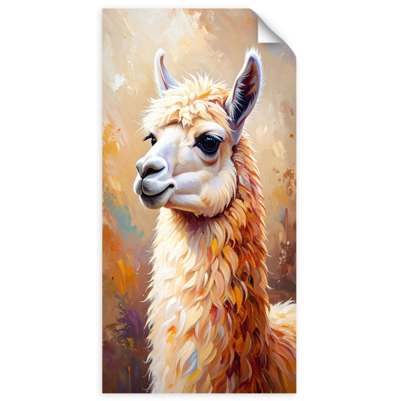 Plakaty samoprzylepne do salonu sypialni Feeby Lama Zwierzę 40x80cm 1szt