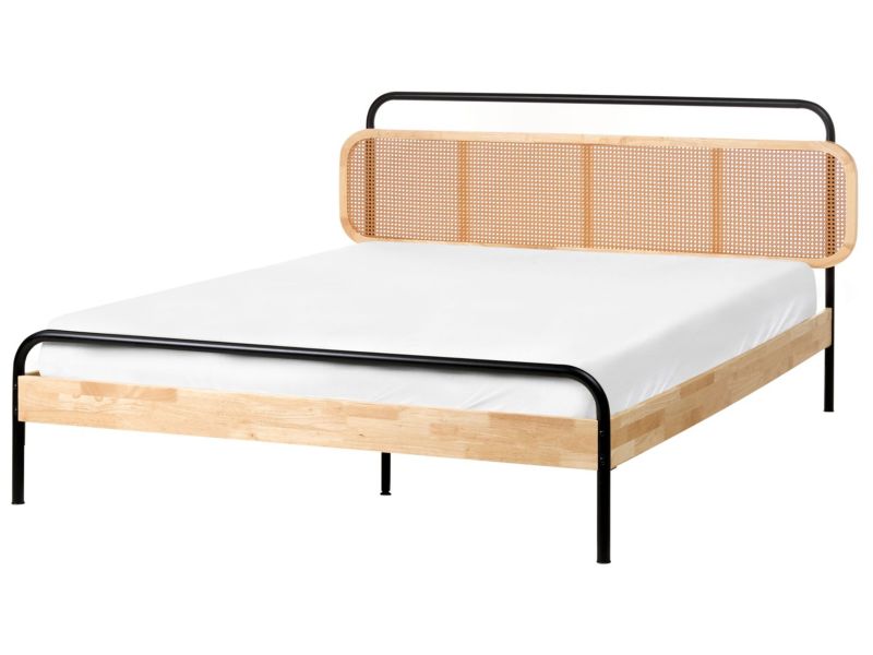 Łóżko Rattan Boussicourt 160 x 200 cm Jasnobrązowy 1 szt.