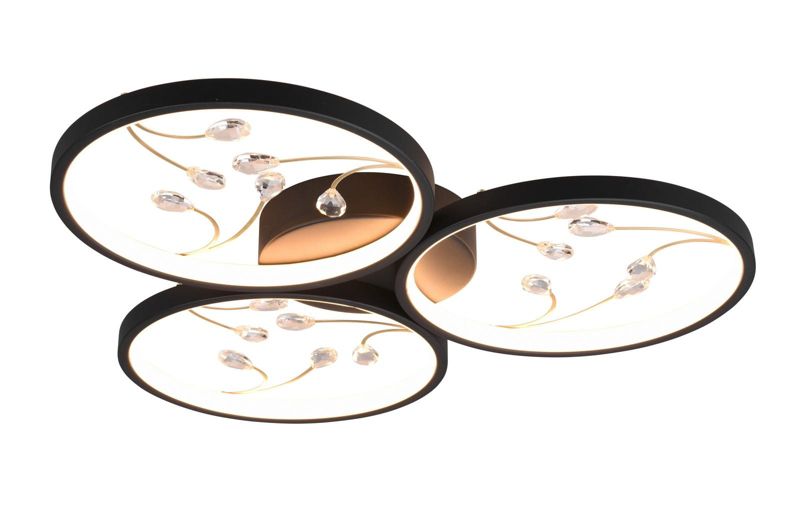 Lampa sufitowa wisząca Trio Groovy 1816 czarno-przezroczysty nowoczesna wbudowany LED 30W 1 szt.