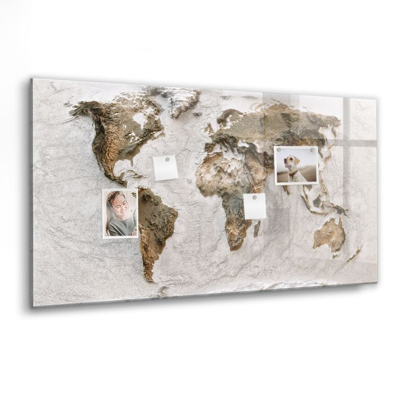 Szklana tablica magnetyczna Wallfluent 120x60 cm Stara mapa świata 1 szt.