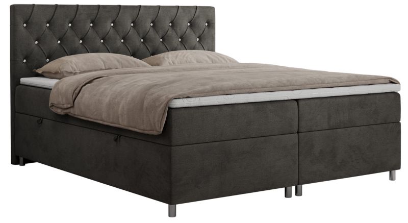 Łóżko kontynentalne MKS Meble ROMA 200x200 H3 Ciemnoszary welvet 1szt.