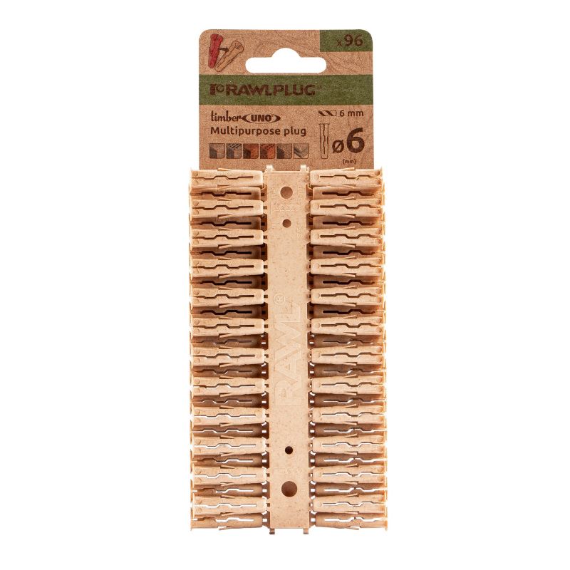 Kołek uniwersalny Rawlplug Timber Uno z drewna 6 x 28 mm 96 szt.