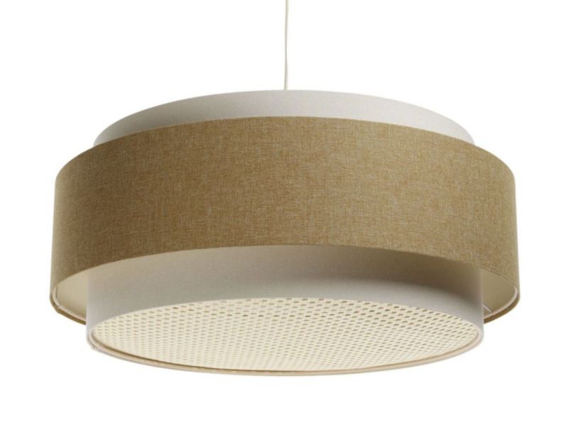 Lampa Bps Koncept wisząca ERUTAN DUDU RATTAN kremowa/żółta 1 szt