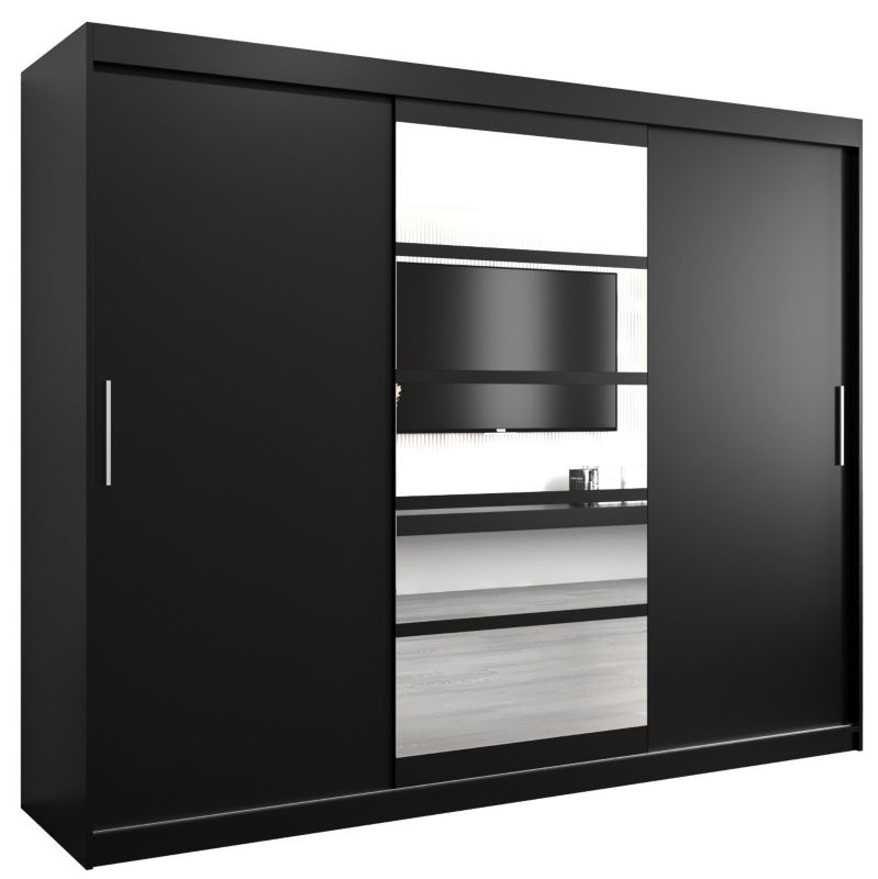 Szafa przesuwna Abiks ROMA 1 250 czarny mat + czarny mat 1 szt.