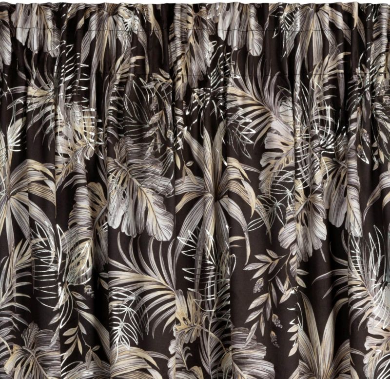 Zasłona Rodos 140 x 270 cm czarna / srebrna