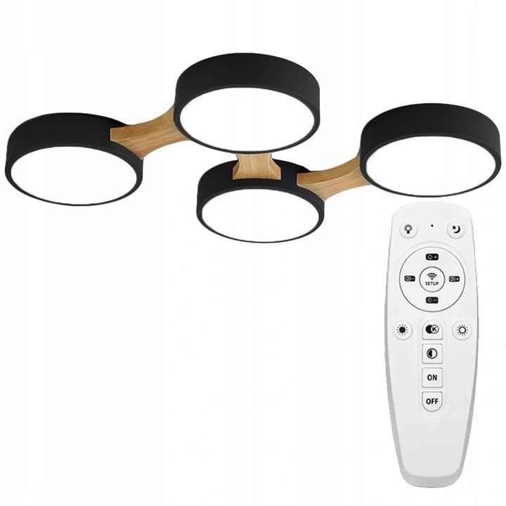 Lampa Sufitowa Toolight App527-4C Flat Czarny 1 Szt