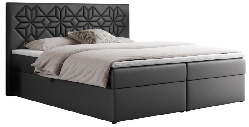 Łóżko kontynentalne MKS Meble LEILA 140x200 H3 Szary ecoskóra 1szt.