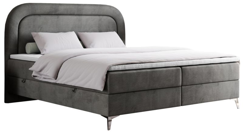 Łóżko kontynentalne MKS Meble EIRA 120x200 H3 ciemnoszary welwet 1szt.