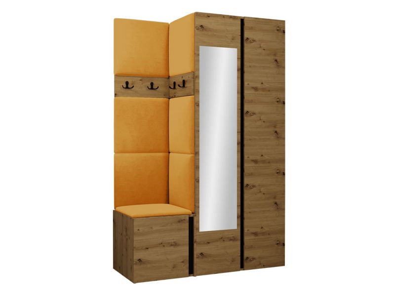 Garderoba MIRJAN 24 Orion XXVI dąb artisan/czarny + żółty 1 kpl.