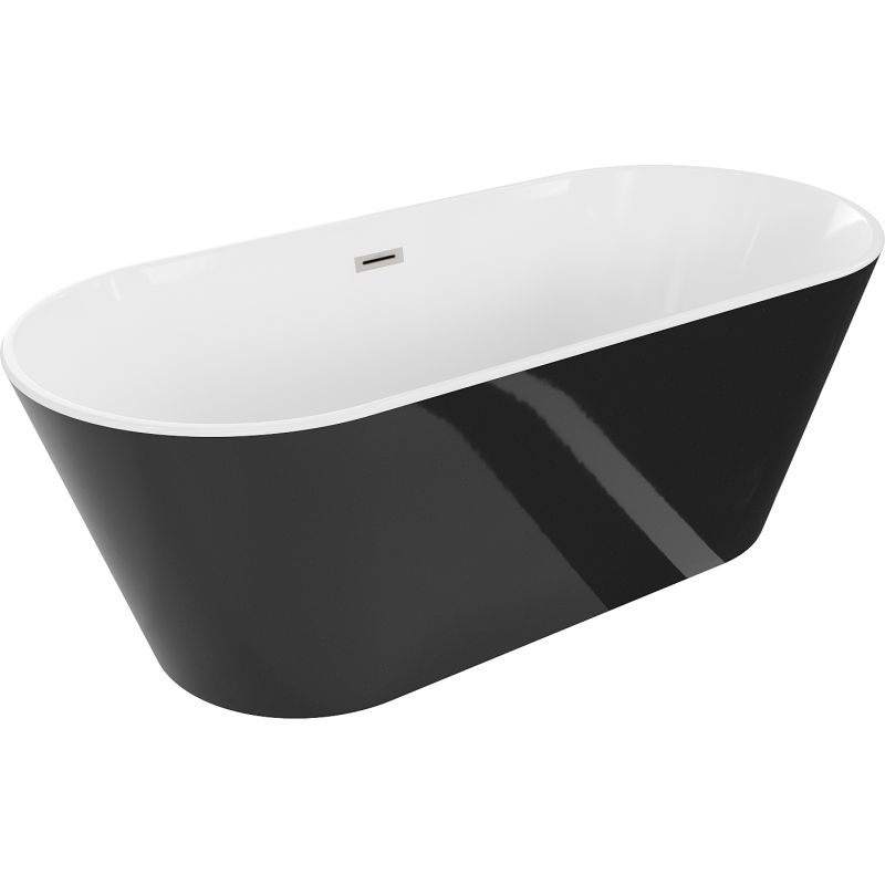 Wanna wolnostojąca Mexen Flavia biały czarny 150x75 cm 1 szt.