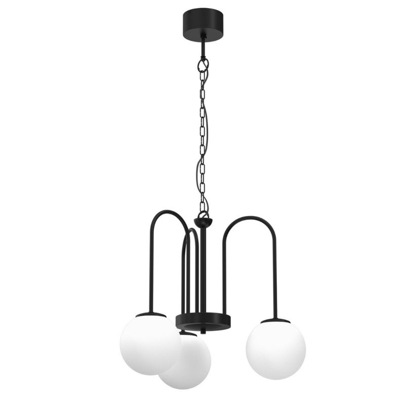 Lampa wisząca Luminex Cambridge czarny matowa-biała wym: 120 x 51 x 51 cm 3xE14 x 15W 1 szt.