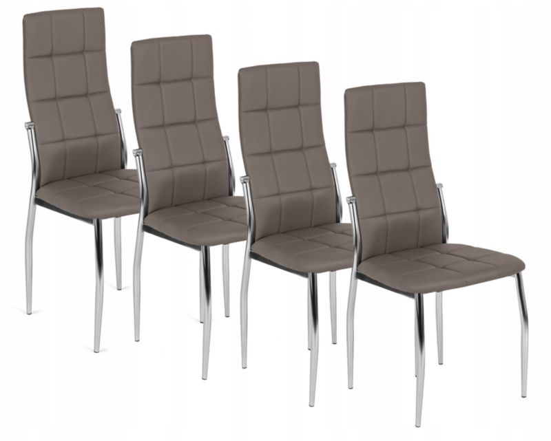 Zestaw 4x Mebel Elite Krzesło MOLLY Tapicerowane Kuchenne Szare Do Jadalni Salonu 1 kpl