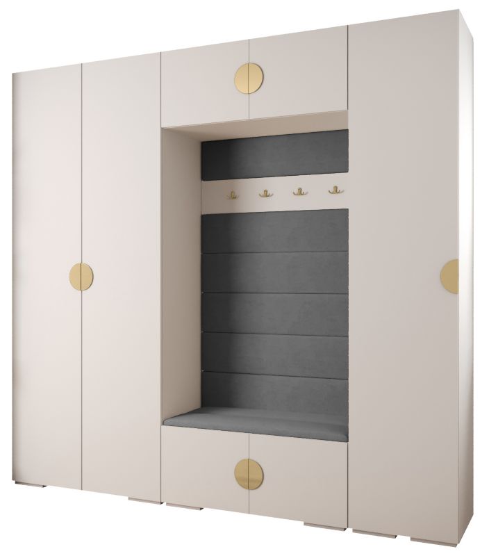 Garderoba do przedpokoju Abiks INOVA 4 Z8 biały+złoty+manila16 1 szt.