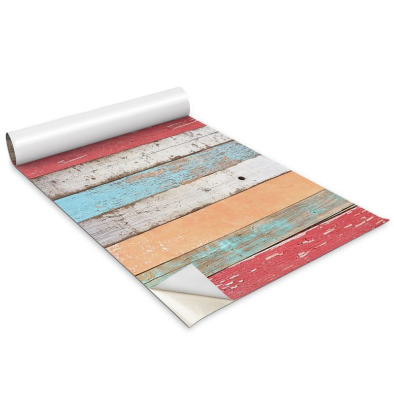 Folia samoprzylepna Wallfluent 100x50 cm Kolorowe deski 1 rol.