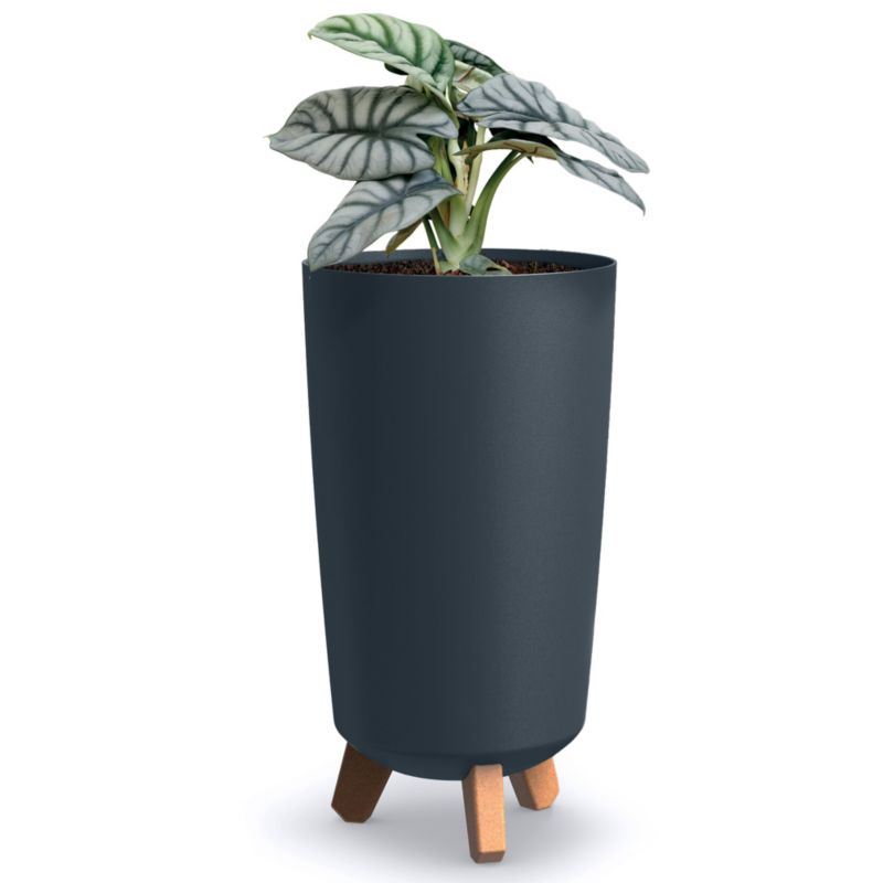 Doniczka Ogrodowa EDANTI Na Nóżkach Wysoka Dekoracyjna Antracytowa 23,9 cm 1 szt.