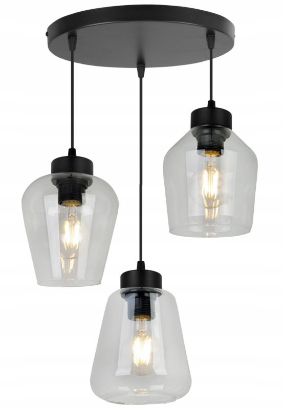 Lampa sufitowa wisząca okrągła Light Home LH Rijeka 3x E27 60W bezbarwny 1szt