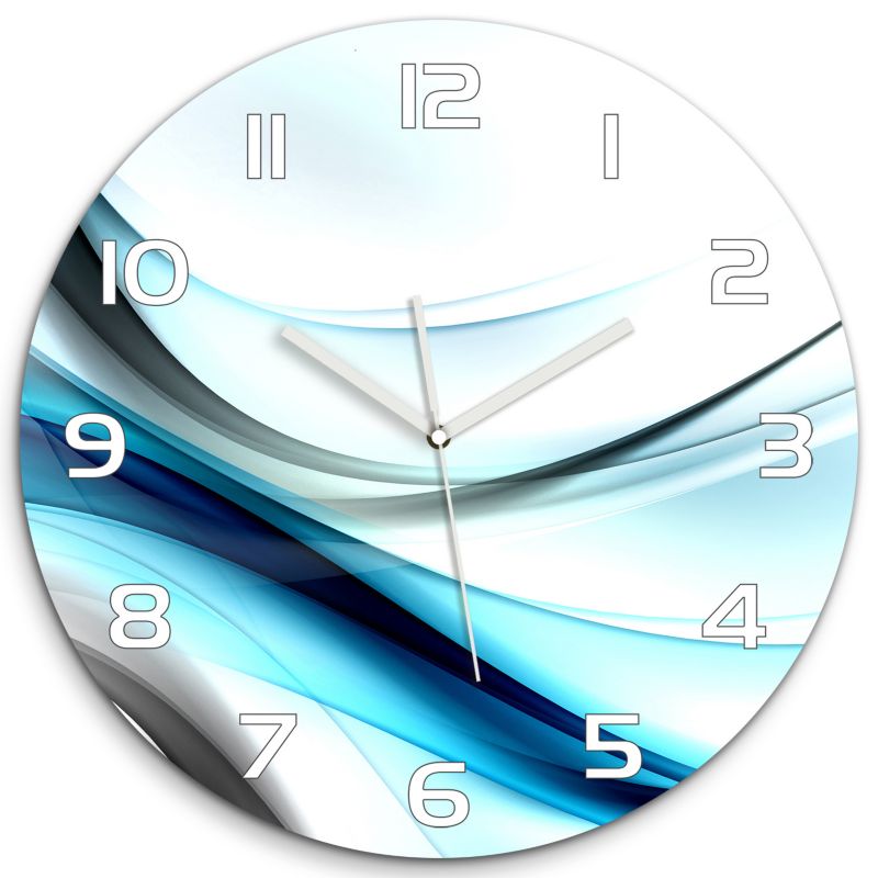 Zegar szklany Tulup Abstrakcja fi30 cm cichy 1 szt.