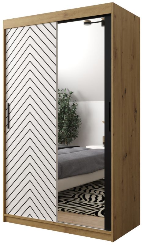 Szafa przesuwna Garderoba Abiks Jodełka 2 120 artisan + biały 1 szt.