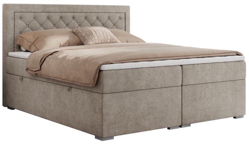 Łóżko kontynentalne MKS Meble JASIR 180x200 H3 beżowy struktura 1szt.