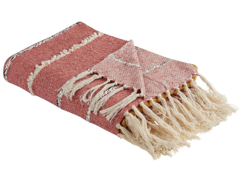 Koc Naikhu Bawełna 130 x 170 cm Jasnoczerwony 1 szt.