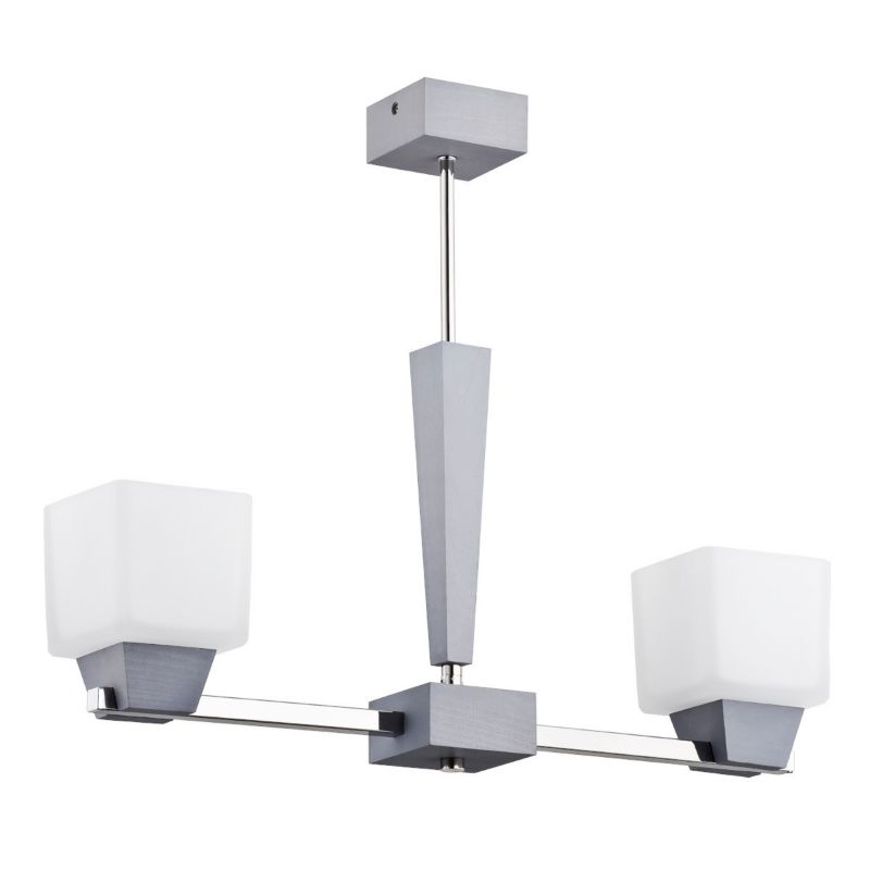 Lampa wisząca Alfa Kort 5625 szaro-biała-chromowana nowoczesna 2xE27 x 15W 1 szt.