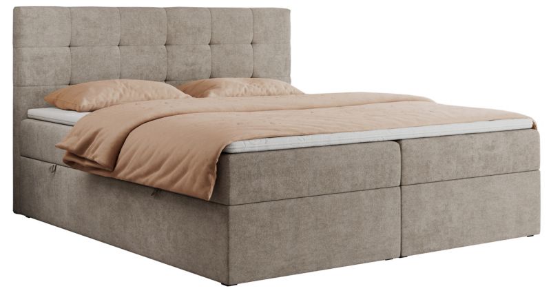 Łóżko kontynentalne MKS Meble CENTOS 180x200 H3 Beżowy struktura 1szt.